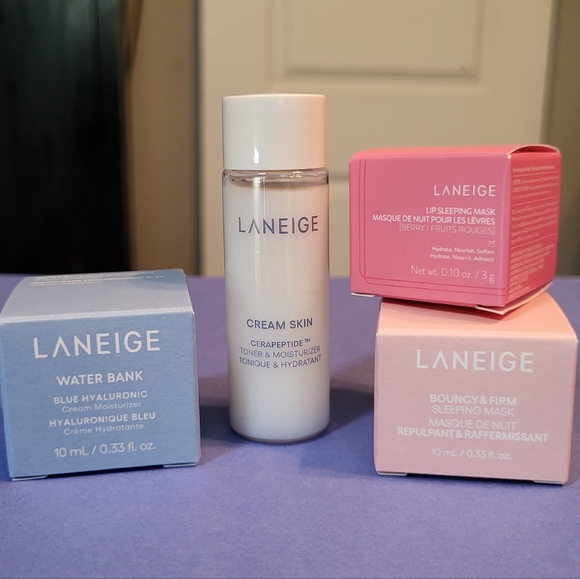 LANEIGE Other - Laneige Skincare Set Water Bank, Cream Skin, Lip Sleep Mask & Sleeping Mask New